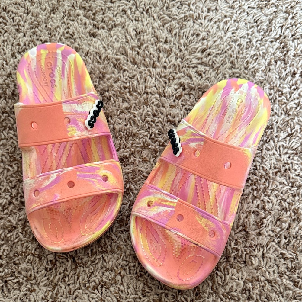 CROCS Vibrant Multicolor Slide Sandals